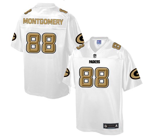 Men's Game Ty Montgomery Nike Jersey White - #88 Pro Line Fashion NFL Green Bay Packers